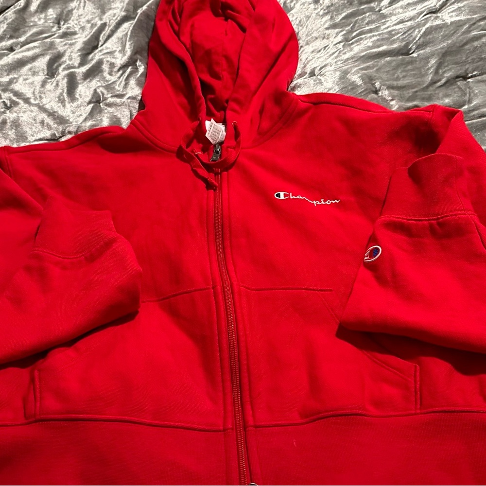 Champion women’s Bold Red Zip-Up Hoodie - Picture 4 of 6